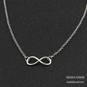 Infinity Lemniscate Eternal Minimalist Stainless Charm Necklace 18 inch Chain